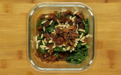Sautéed Spinach with Pine Nuts and Currants