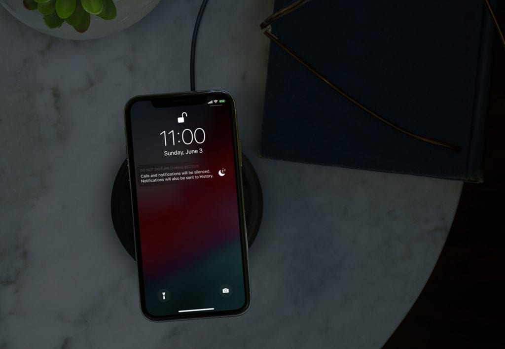 Do Not Disturb during Bedtime mode dims the display and hides all notifications on the lock screen until prompted in the morning.